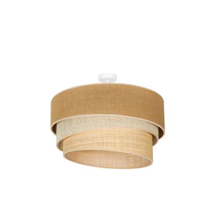 Duolla - Πλαφονιέρα οροφής YUTE TRIO 3xE27/15W/230V διάμετρος 60 cm καφέ/γκρι/μπεζ