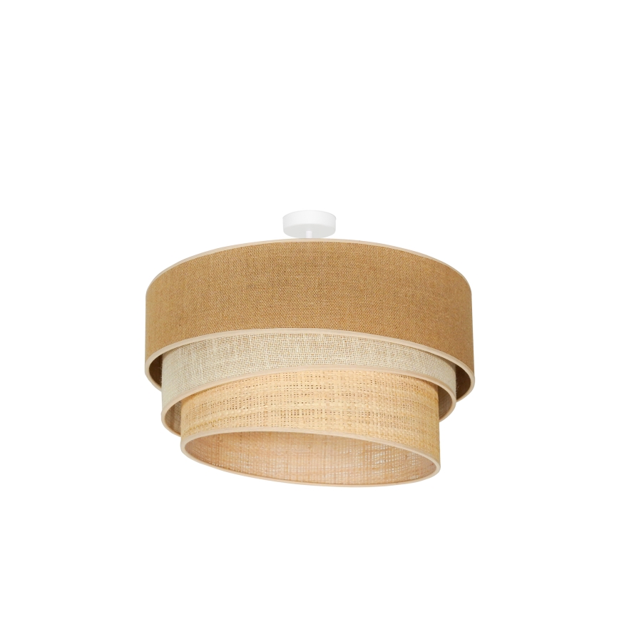 Duolla - Πλαφονιέρα οροφής YUTE TRIO 3xE27/15W/230V διάμετρος 60 cm καφέ/γκρι/μπεζ