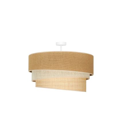 Duolla - Πλαφονιέρα οροφής YUTE TRIO 3xE27/15W/230V διάμετρος 60 cm καφέ/γκρι/μπεζ