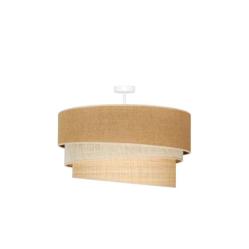 Duolla - Πλαφονιέρα οροφής YUTE TRIO 3xE27/15W/230V διάμετρος 60 cm καφέ/γκρι/μπεζ