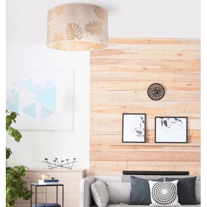 Duolla - Φωτιστικό οροφής ARECA 1xE27/40W/230V διάμετρος 45 cm ορείχαλκος/λευκό