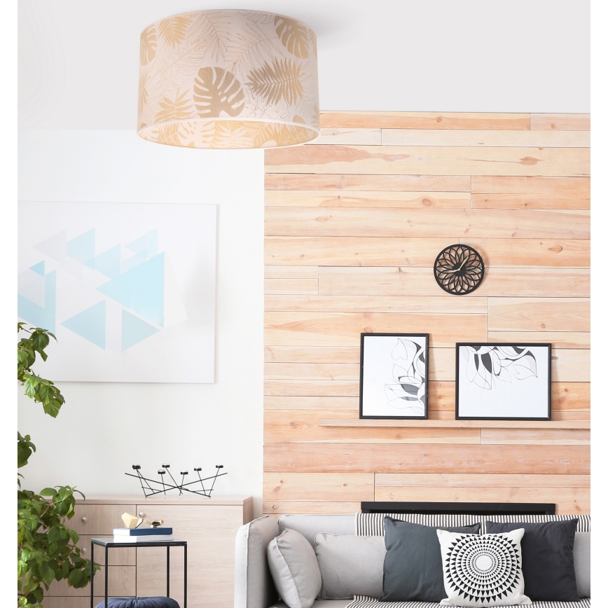 Duolla - Φωτιστικό οροφής ARECA 1xE27/40W/230V διάμετρος 45 cm ορείχαλκος/λευκό
