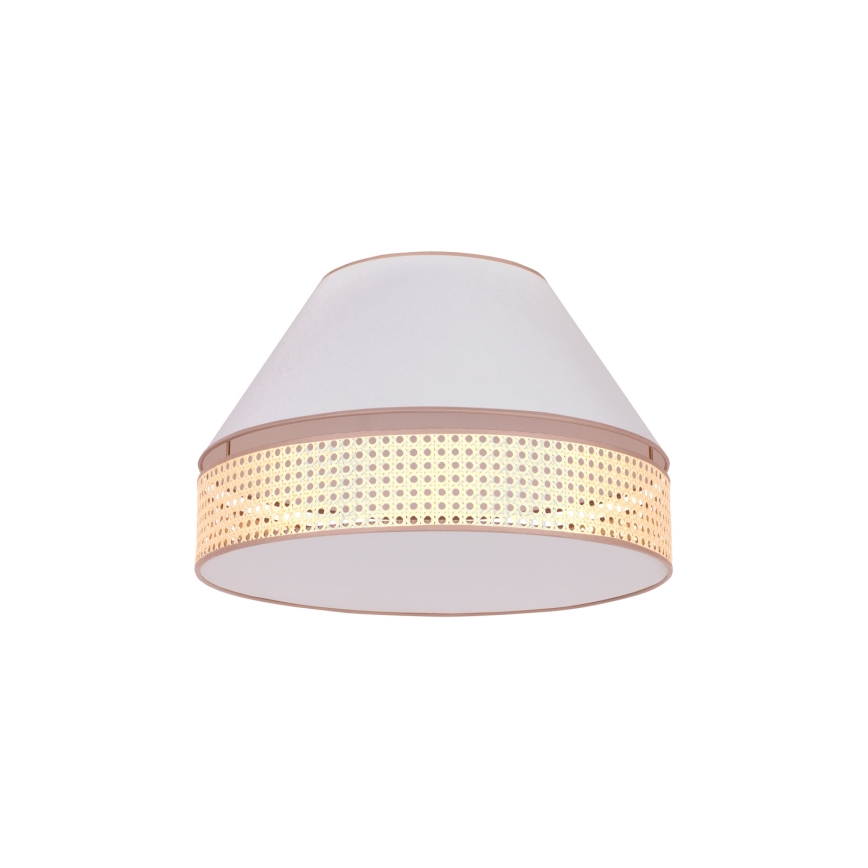 Duolla - Φωτιστικό οροφής AVIGNON 1xE27/15W/230V διάμετρος 50 cm λευκό/rattan
