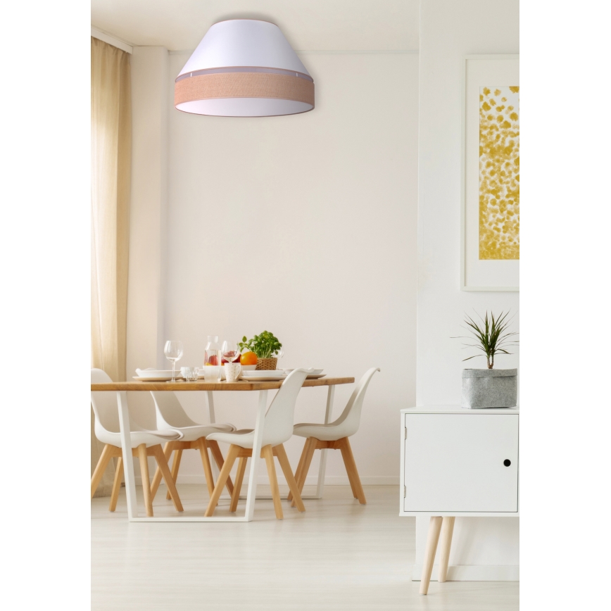 Duolla - Φωτιστικό οροφής AVIGNON 3xE27/15W/230V διάμετρος 60 cm λευκό/καφέ