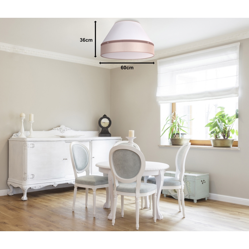 Duolla - Φωτιστικό οροφής AVIGNON 3xE27/15W/230V διάμετρος 60 cm λευκό/μπεζ