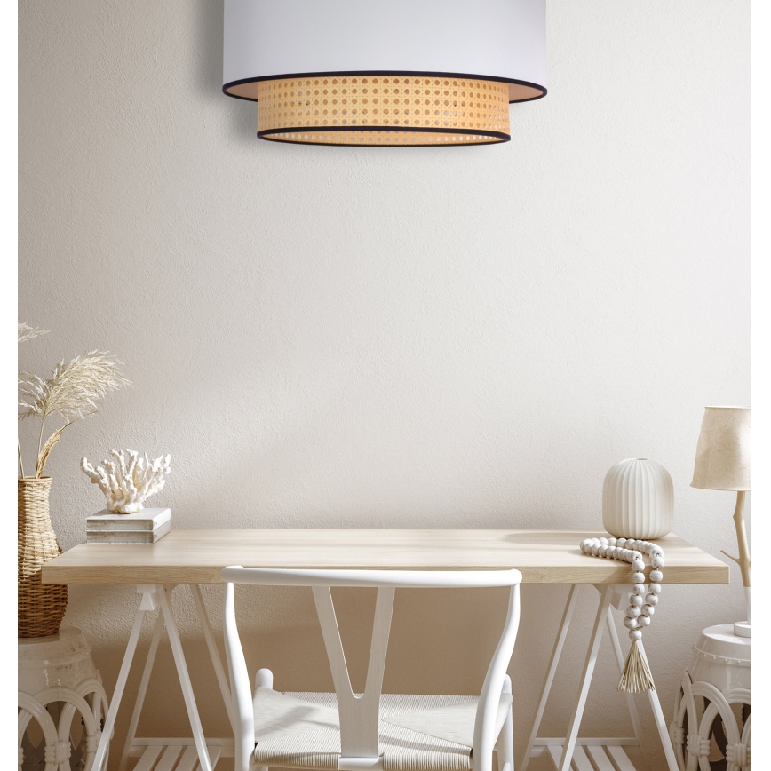 Duolla - Φωτιστικό οροφής BOHO 1xE27/15W/230V διάμετρος 45 cm λευκό/rattan
