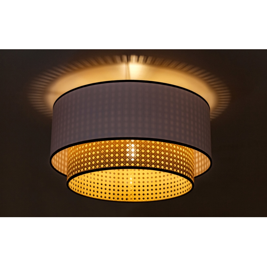 Duolla - Φωτιστικό οροφής BOHO 1xE27/15W/230V διάμετρος 45 cm λευκό/rattan