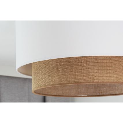 Duolla - Φωτιστικό οροφής BOHO 1xE27/15W/230V διάμετρος 45 cm λευκό/καφέ