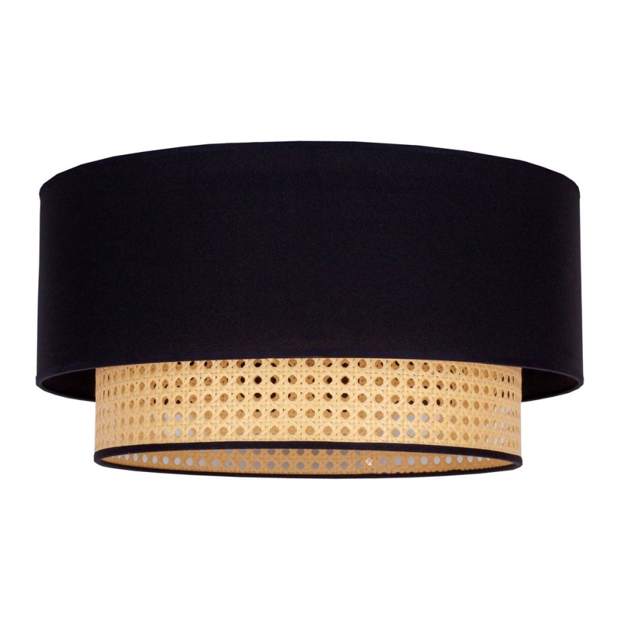 Duolla - Φωτιστικό οροφής BOHO 1xE27/15W/230V διάμετρος 45 cm μαύρο/rattan