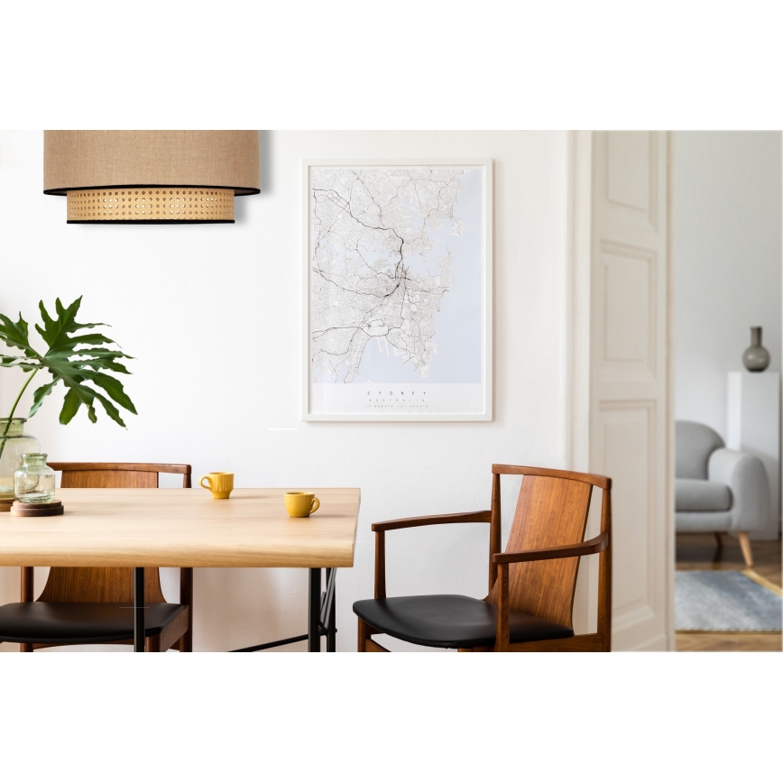 Duolla - Φωτιστικό οροφής BOHO 1xE27/15W/230V διάμετρος 45 cm μπεζ/rattan