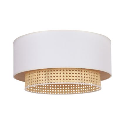Duolla - Φωτιστικό οροφής BOHO 3xE27/15W/230V διάμετρος 60 cm κρεμώδης/καλάμι rattan