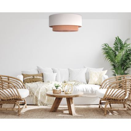 Duolla - Φωτιστικό οροφής BOHO 3xE27/15W/230V διάμετρος 60 cm μπεζ/καφέ