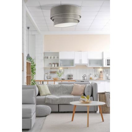 Duolla - Φωτιστικό οροφής DEVON 1xE27/40W/230V διάμετρος 45 cm γκρι