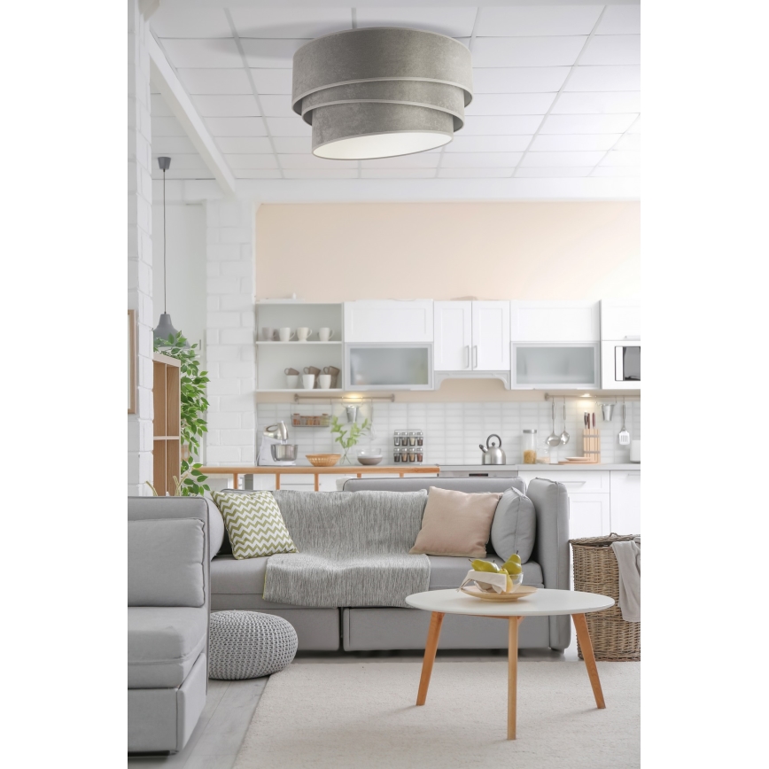 Duolla - Φωτιστικό οροφής DEVON 1xE27/40W/230V διάμετρος 45 cm γκρι