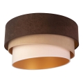 Duolla - Φωτιστικό οροφής DEVON 1xE27/40W/230V διάμετρος 45 cm καφέ/μπεζ