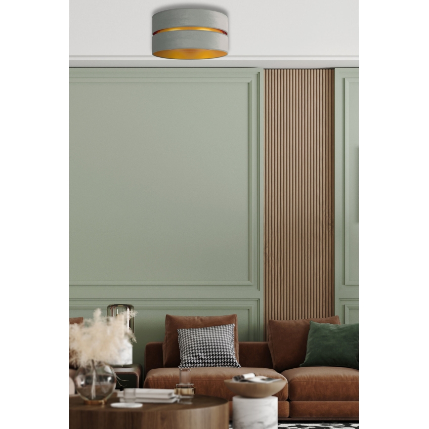 Duolla - Φωτιστικό οροφής DUO 1xE27/15W/230V διάμετρος 40 cm ανοιχτό πράσινο/χρυσό