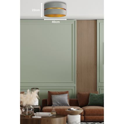 Duolla - Φωτιστικό οροφής DUO 1xE27/15W/230V διάμετρος 40 cm ανοιχτό πράσινο/χρυσό