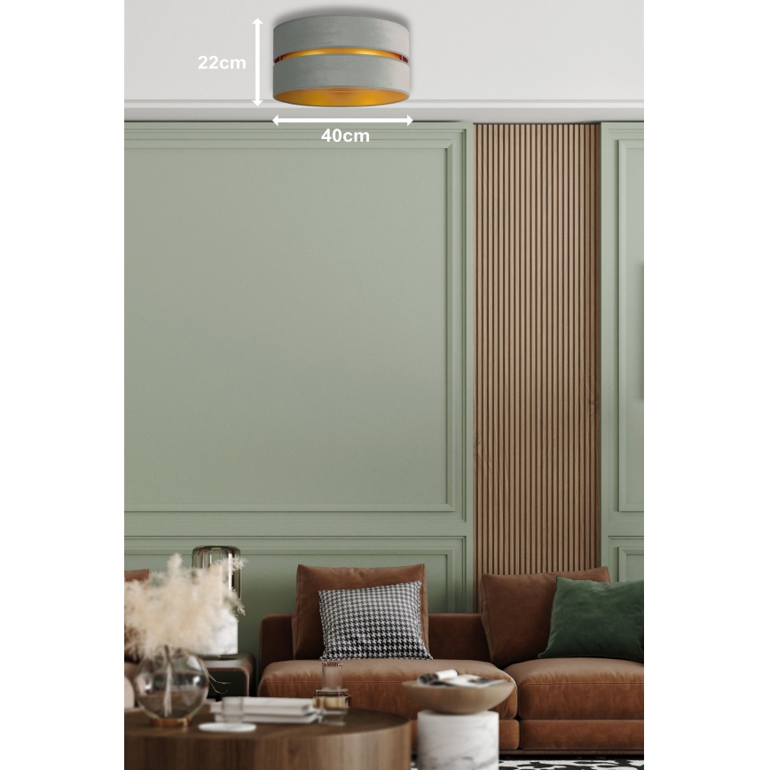 Duolla - Φωτιστικό οροφής DUO 1xE27/15W/230V διάμετρος 40 cm ανοιχτό πράσινο/χρυσό