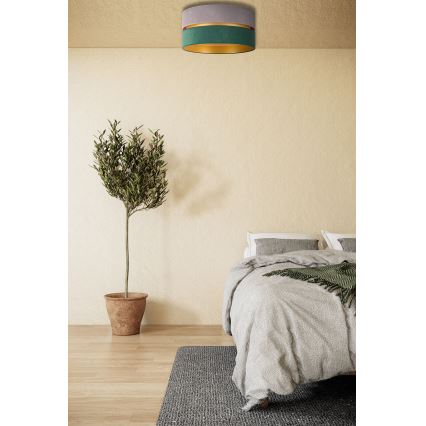 Duolla - Φωτιστικό οροφής DUO 1xE27/15W/230V διάμετρος 40 cm γκρι/πράσινο/χρυσό