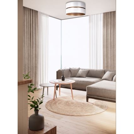Duolla - Φωτιστικό οροφής DUO 1xE27/15W/230V διάμετρος 40 cm λευκό/χρυσό