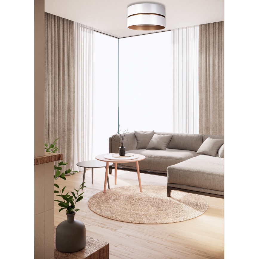 Duolla - Φωτιστικό οροφής DUO 1xE27/15W/230V διάμετρος 40 cm λευκό/χρυσό