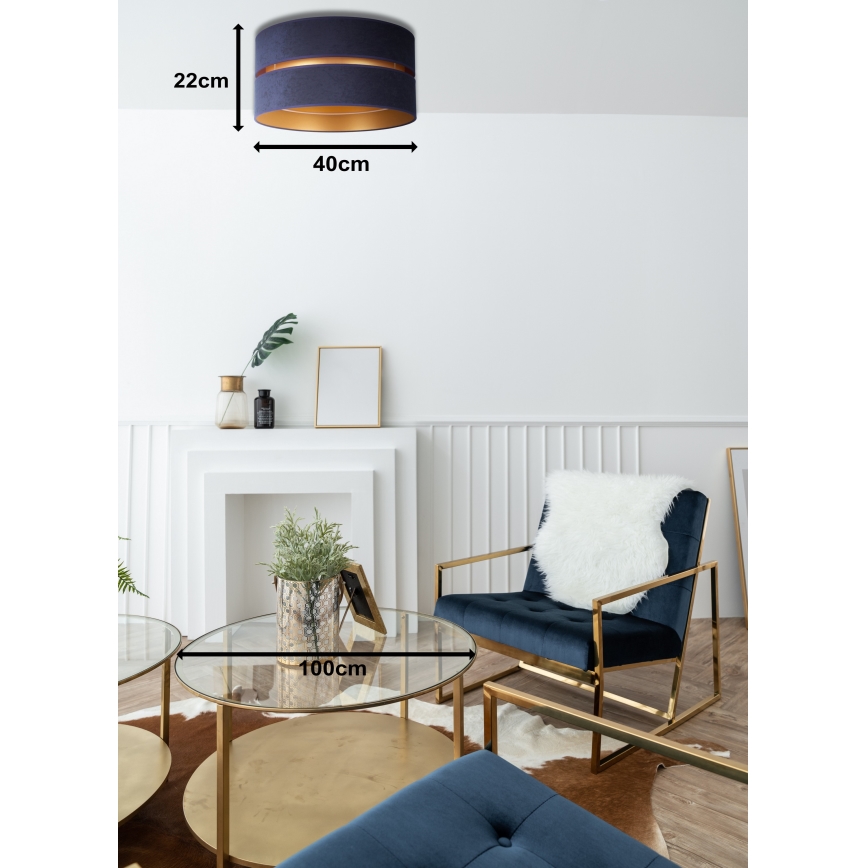 Duolla - Φωτιστικό οροφής DUO 1xE27/15W/230V διάμετρος 40 cm μπλε/χρυσό