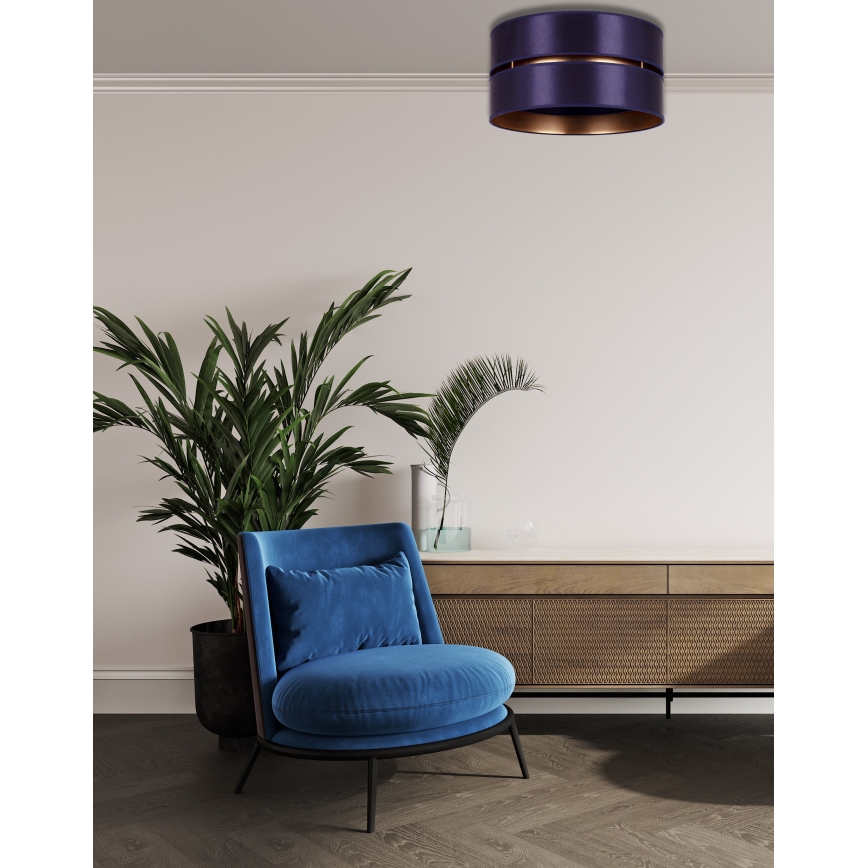 Duolla - Φωτιστικό οροφής DUO 1xE27/15W/230V διάμετρος 40 cm μπλε/χρυσό