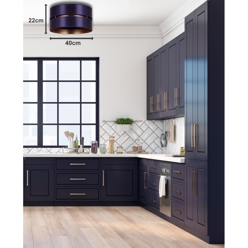 Duolla - Φωτιστικό οροφής DUO 1xE27/15W/230V διάμετρος 40 cm μπλε/χρυσό