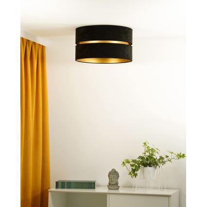 Duolla - Φωτιστικό οροφής DUO 1xE27/40W/230V διάμετρος 40 cm μαύρο/χρυσό