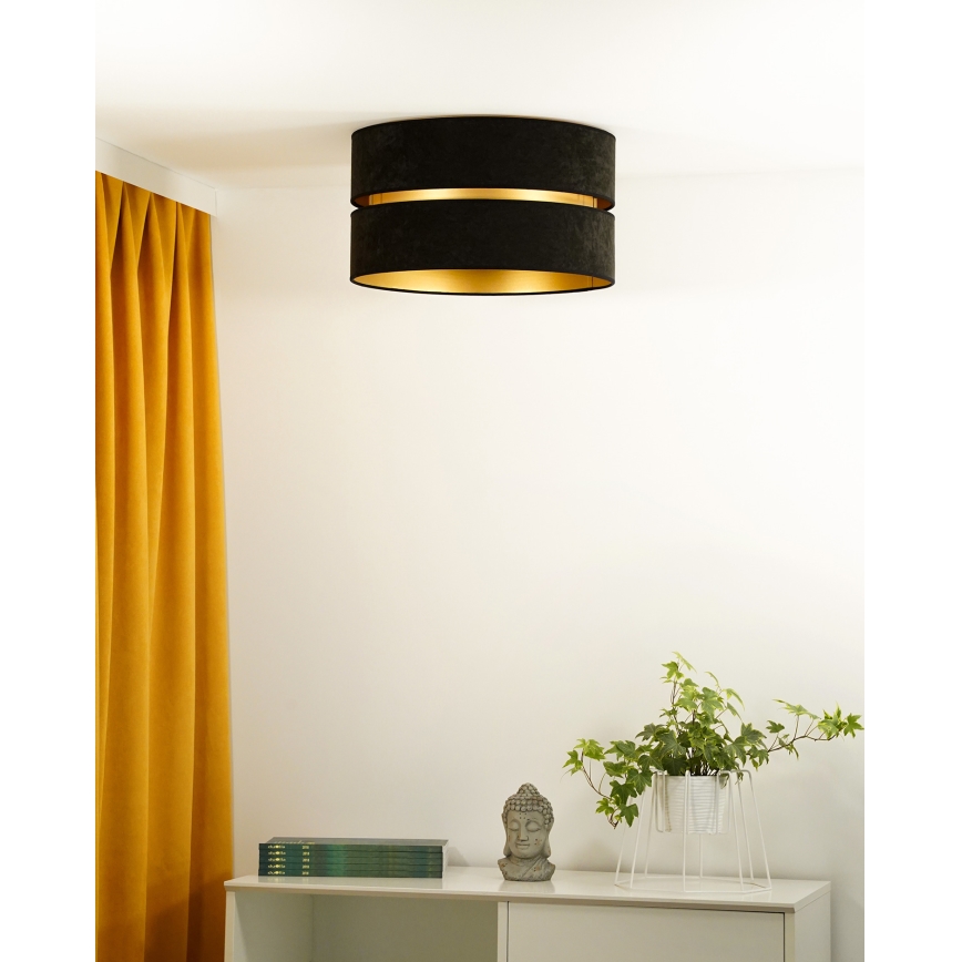 Duolla - Φωτιστικό οροφής DUO 1xE27/40W/230V διάμετρος 40 cm μαύρο/χρυσό