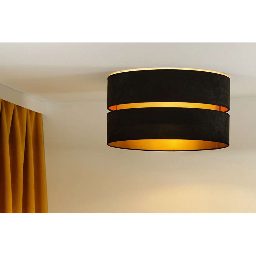 Duolla - Φωτιστικό οροφής DUO 1xE27/40W/230V διάμετρος 40 cm μαύρο/χρυσό