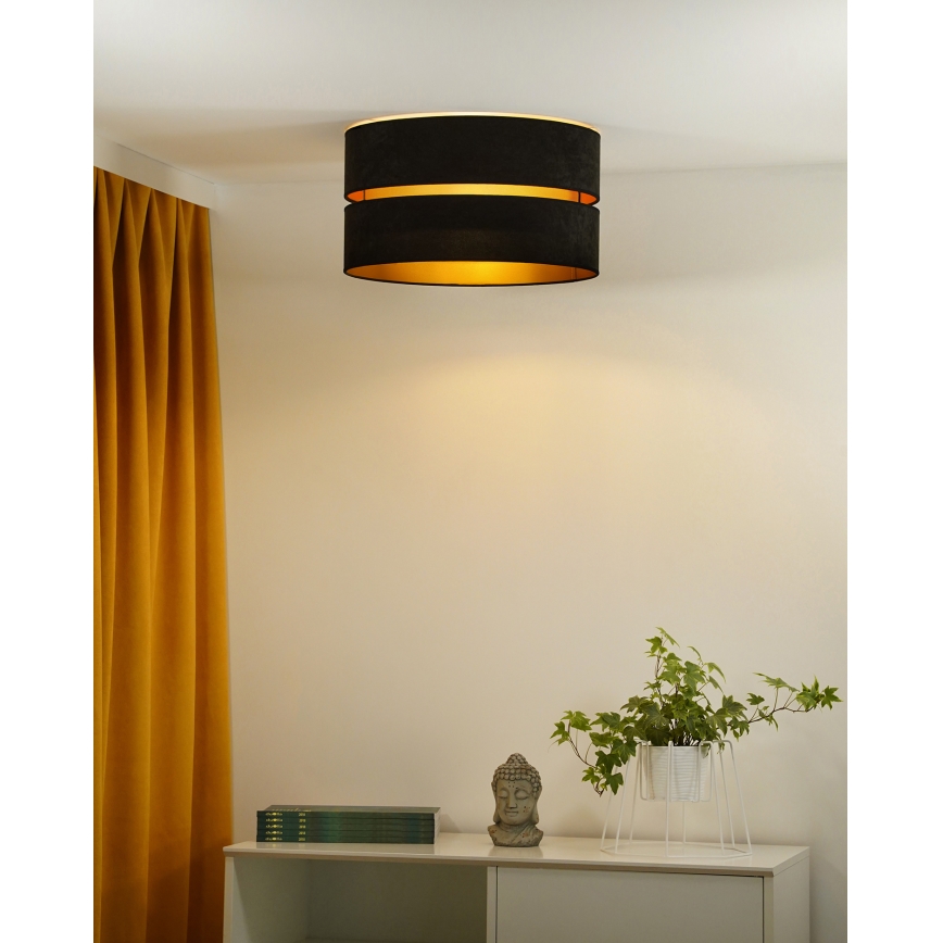 Duolla - Φωτιστικό οροφής DUO 1xE27/40W/230V διάμετρος 40 cm μαύρο/χρυσό