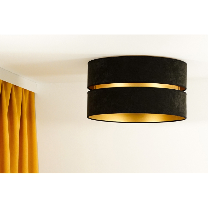 Duolla - Φωτιστικό οροφής DUO 1xE27/40W/230V διάμετρος 40 cm μαύρο/χρυσό