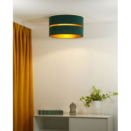 Duolla - Φωτιστικό οροφής DUO 1xE27/40W/230V διάμετρος 40 cm πράσινο/χρυσό