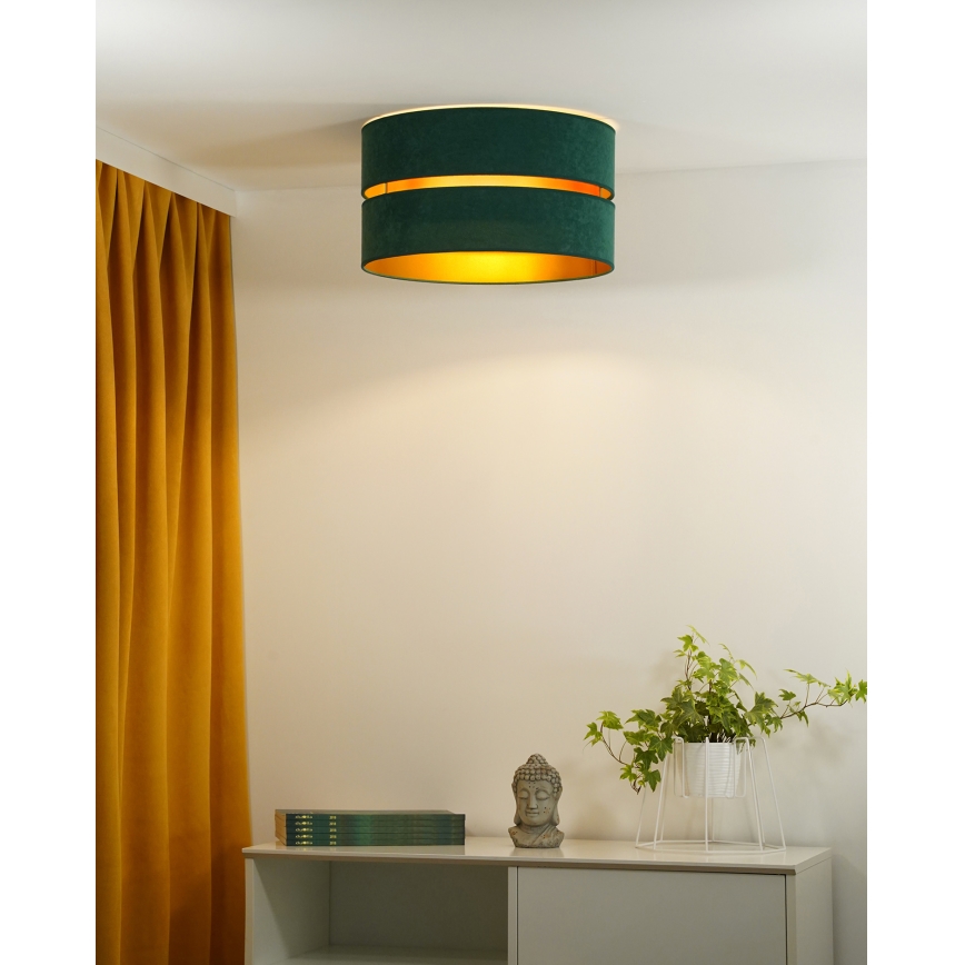 Duolla - Φωτιστικό οροφής DUO 1xE27/40W/230V διάμετρος 40 cm πράσινο/χρυσό