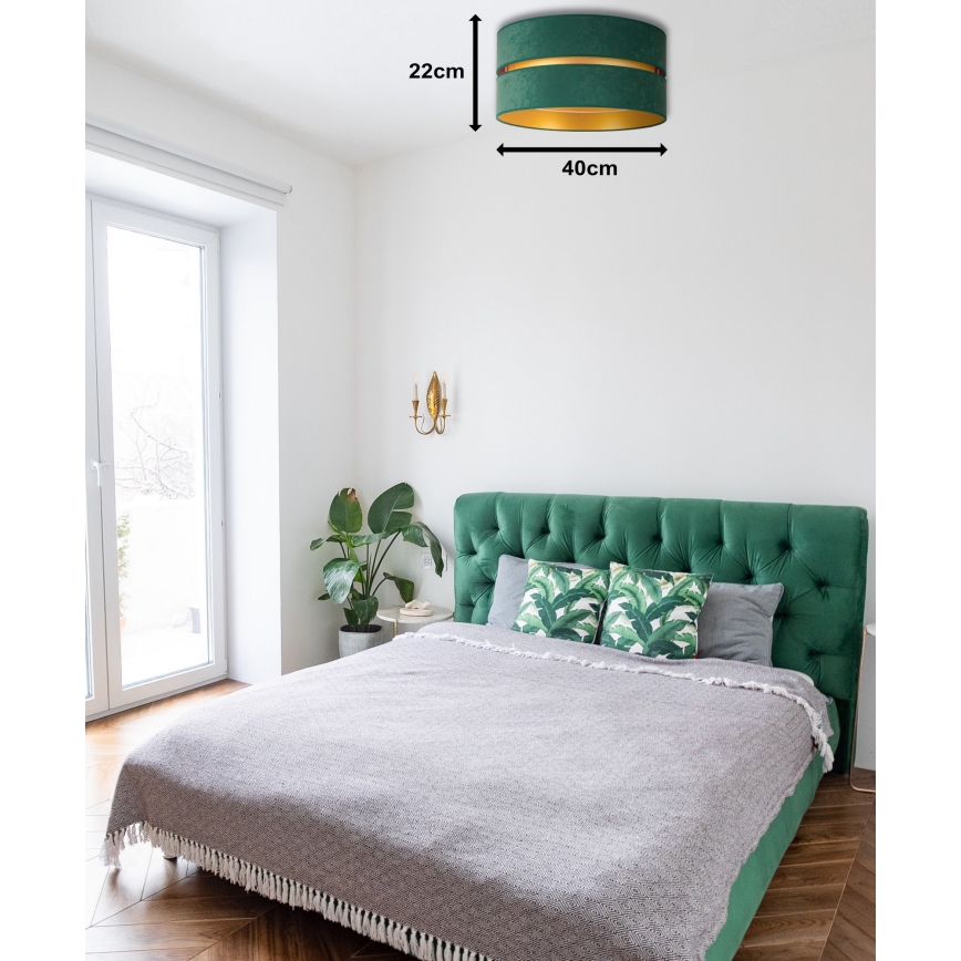 Duolla - Φωτιστικό οροφής DUO 1xE27/40W/230V διάμετρος 40 cm πράσινο/χρυσό