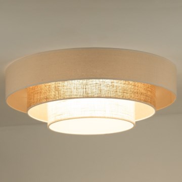 Duolla - Φωτιστικό οροφής LED LUNETA LED/26W/230V διάμετρος 60 cm 4000K rattan/μπεζ/καφέ