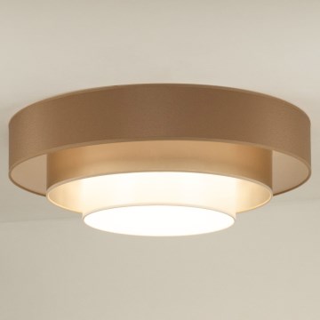 Duolla - Φωτιστικό οροφής LED LUNETA LED/26W/230V διάμετρος 60 cm 4000K καφέ/χρυσαφί/λευκό
