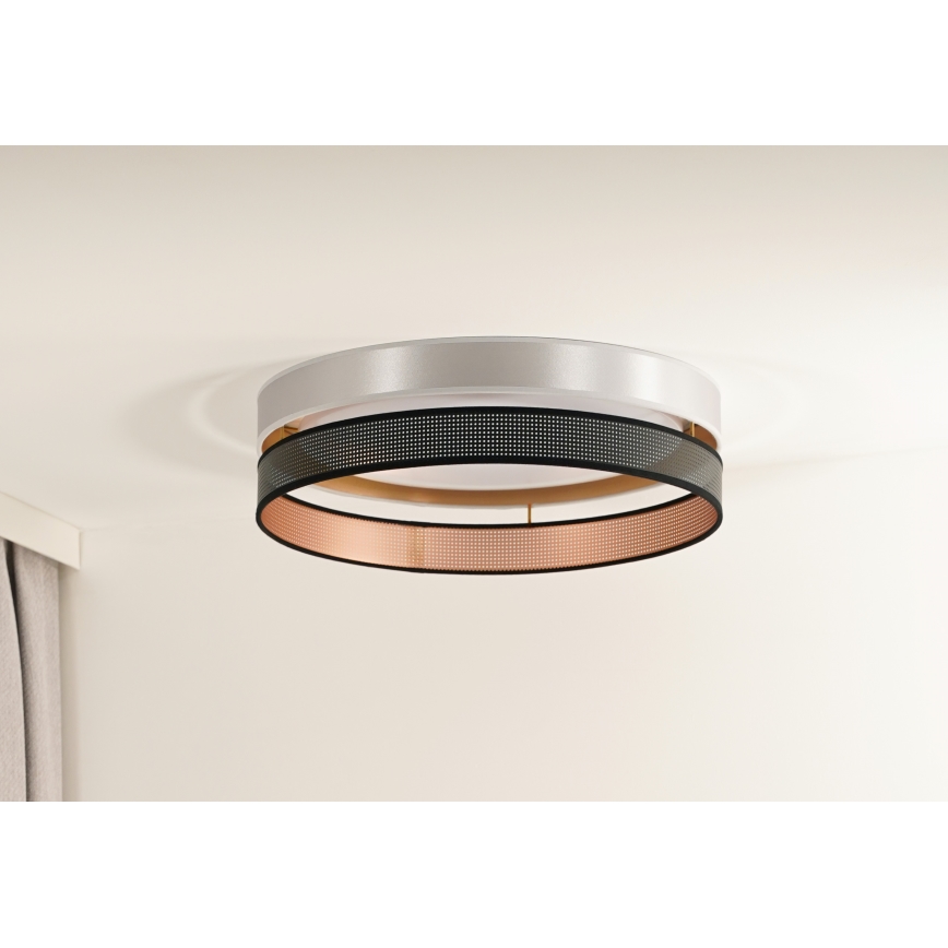 Duolla - Φωτιστικό οροφής LED ROLLER DUO SHINY LED/24W/230V διάμετρος 45 cm ασημί/μαύρο
