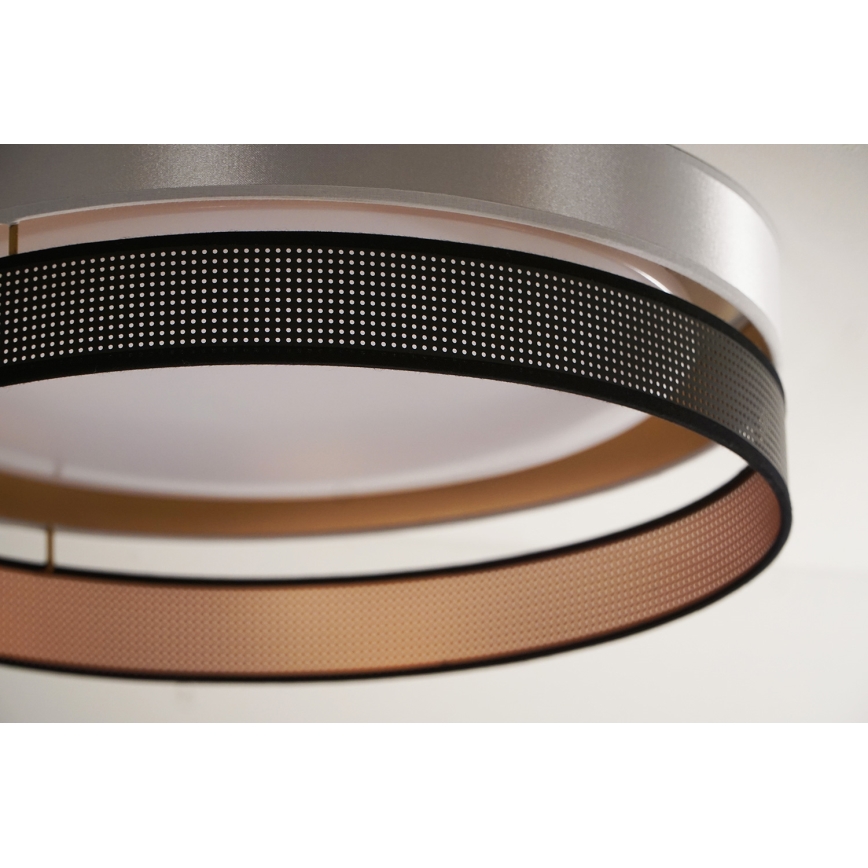 Duolla - Φωτιστικό οροφής LED ROLLER DUO SHINY LED/24W/230V διάμετρος 45 cm ασημί/μαύρο
