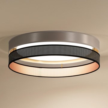 Duolla - Φωτιστικό οροφής LED ROLLER DUO SHINY LED/24W/230V διάμετρος 45 cm ασημί/μαύρο