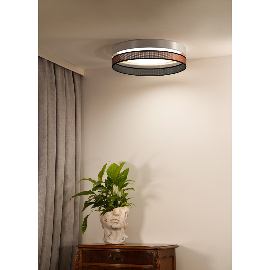 Duolla - Φωτιστικό οροφής LED ROLLER DUO SHINY LED/24W/230V διάμετρος 45 cm λευκό/χαλκός