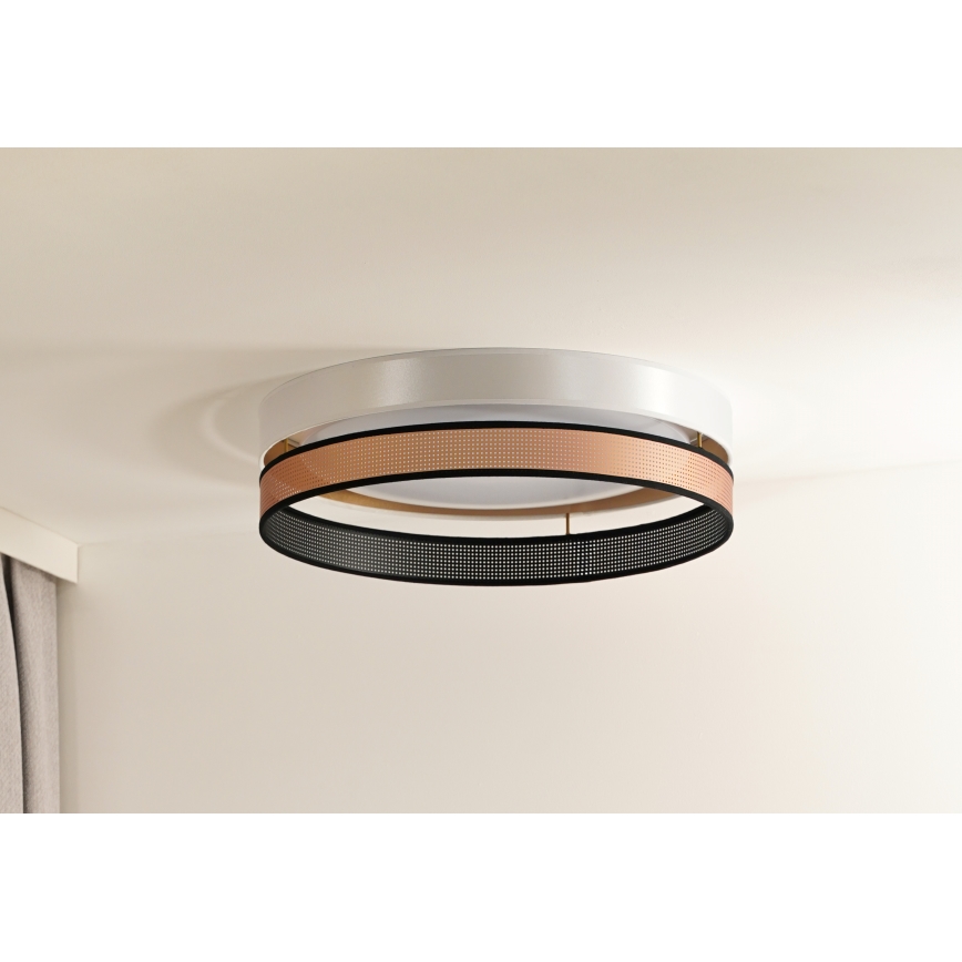 Duolla - Φωτιστικό οροφής LED ROLLER DUO SHINY LED/24W/230V διάμετρος 45 cm λευκό/χαλκός