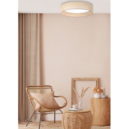 Duolla - Φωτιστικό οροφής LED ROLLER LED/24W/230V διάμετρος 45 cm rattan