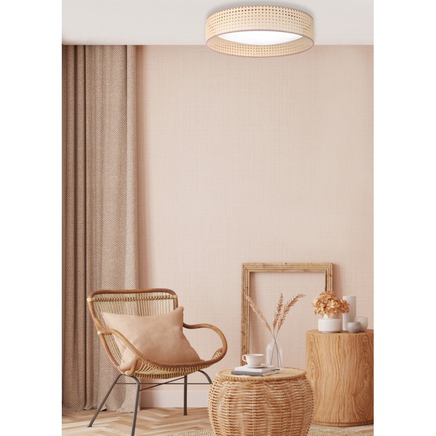 Duolla - Φωτιστικό οροφής LED ROLLER LED/24W/230V διάμετρος 45 cm rattan