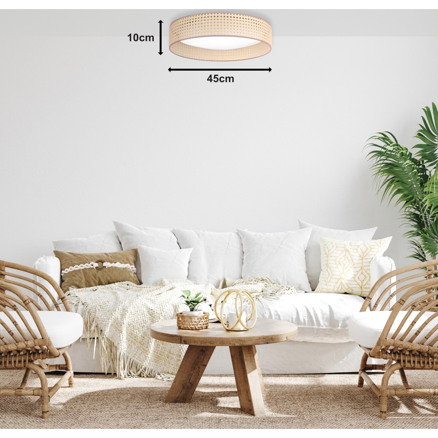 Duolla - Φωτιστικό οροφής LED ROLLER LED/24W/230V διάμετρος 45 cm rattan