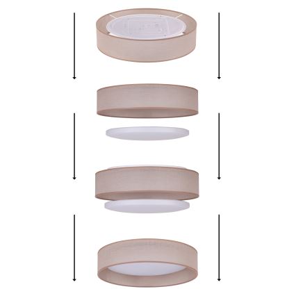 Duolla - Φωτιστικό οροφής LED ROLLER LED/24W/230V διάμετρος 45 cm ανοιχτό γκρι