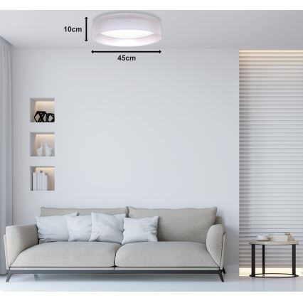 Duolla - Φωτιστικό οροφής LED ROLLER LED/24W/230V διάμετρος 45 cm ανοιχτό γκρι