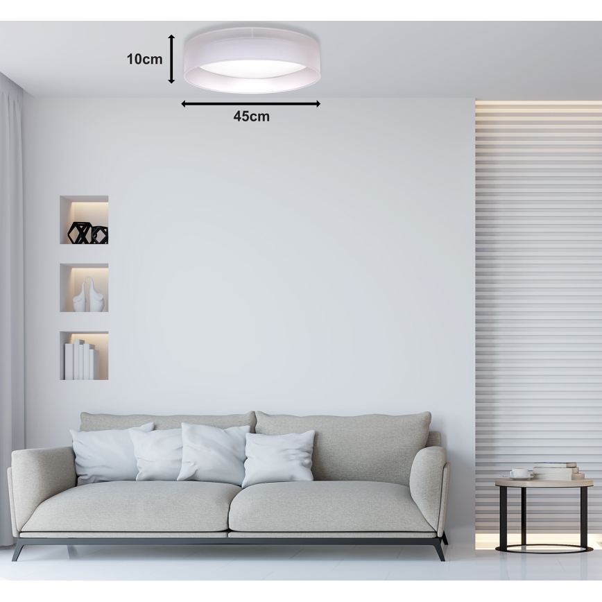 Duolla - Φωτιστικό οροφής LED ROLLER LED/24W/230V διάμετρος 45 cm ανοιχτό γκρι