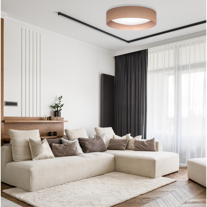 Duolla - Φωτιστικό οροφής LED ROLLER LED/24W/230V διάμετρος 45 cm ανοιχτό καφέ